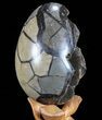 Septarian Dragon Egg Geode - Black Crystals #72068-2